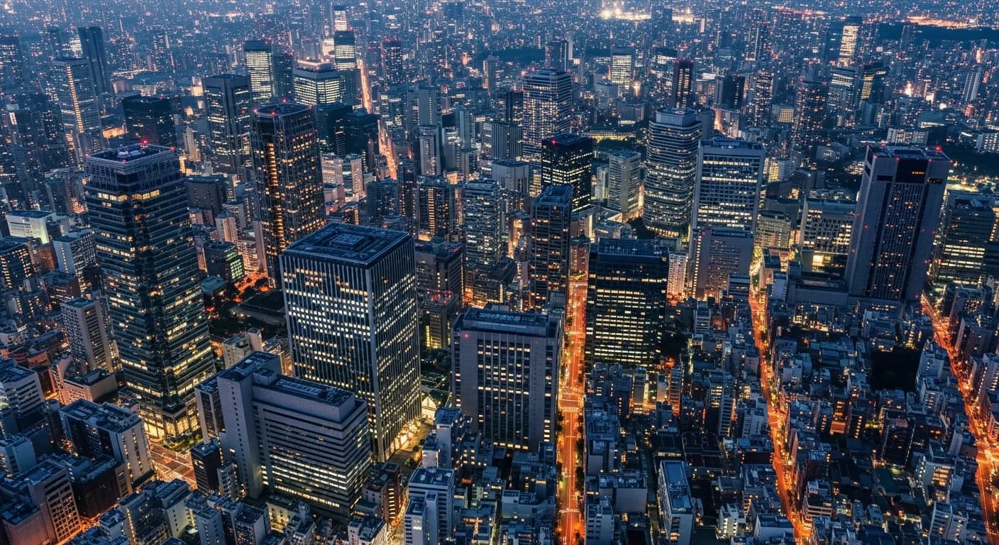 東京俯瞰の夜景